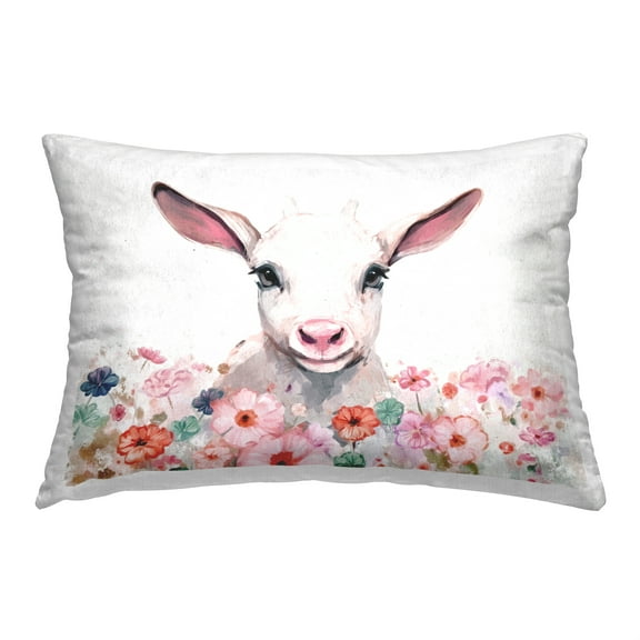 Stupell Industries Soft Baby Sheep Portrait Decorative Printed Throw Pillow, 14 x 20