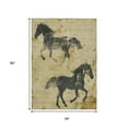 thumbnail image 3 of HomeRoots 618649 3 x 5 ft. Gold & Charcoal Horse Washable Indoor & Outdoor Rectangle Area Rug, 3 of 5