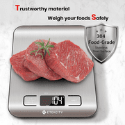 Etekcity Kitchen Scale, Digital Food Scale, 304 Stainless Steel, 11lb/5kg, Silver, EK6015