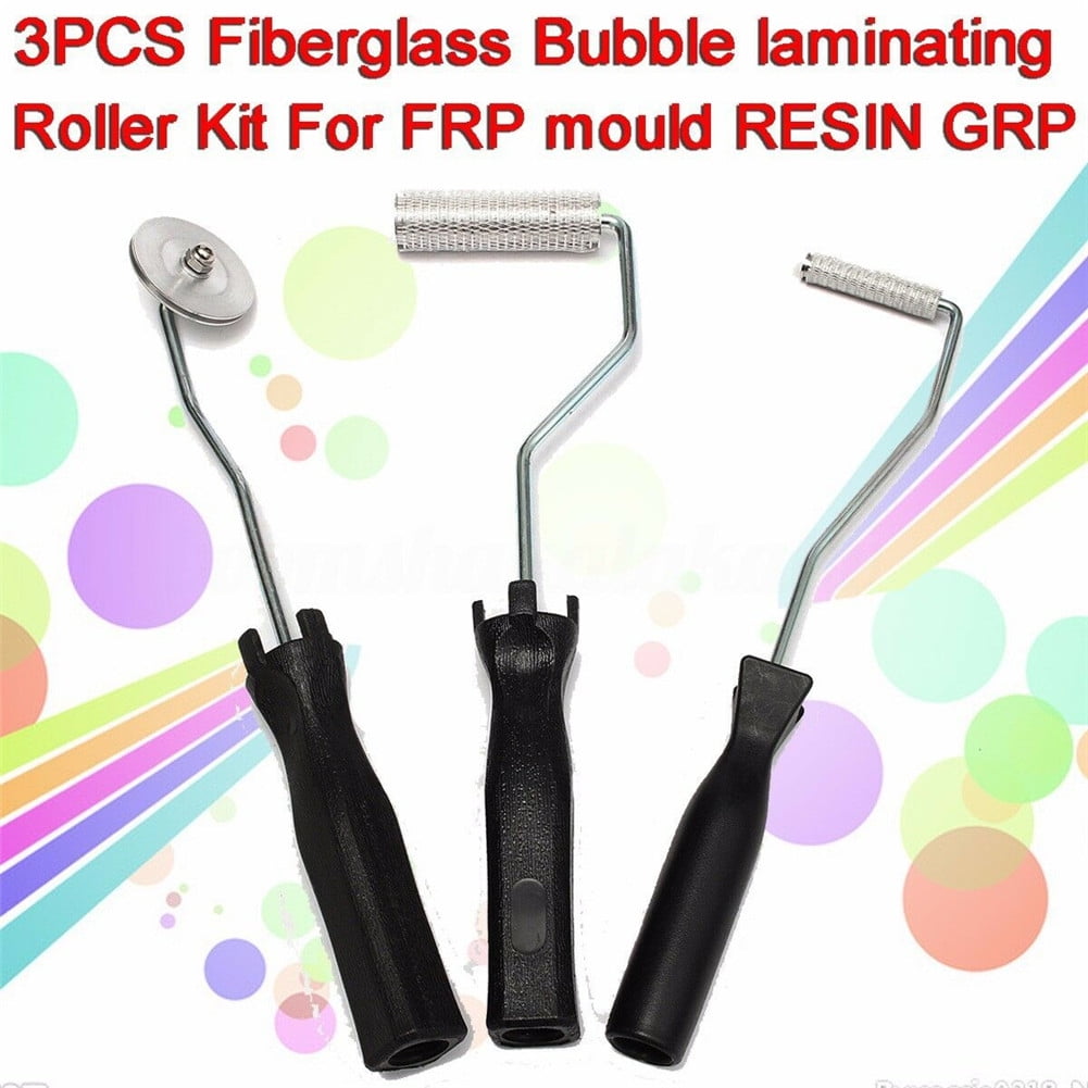Details about    3Pcs Bubble Paddle Tool Fiberglass Resin Laminating Roller Set for Tub Shower 