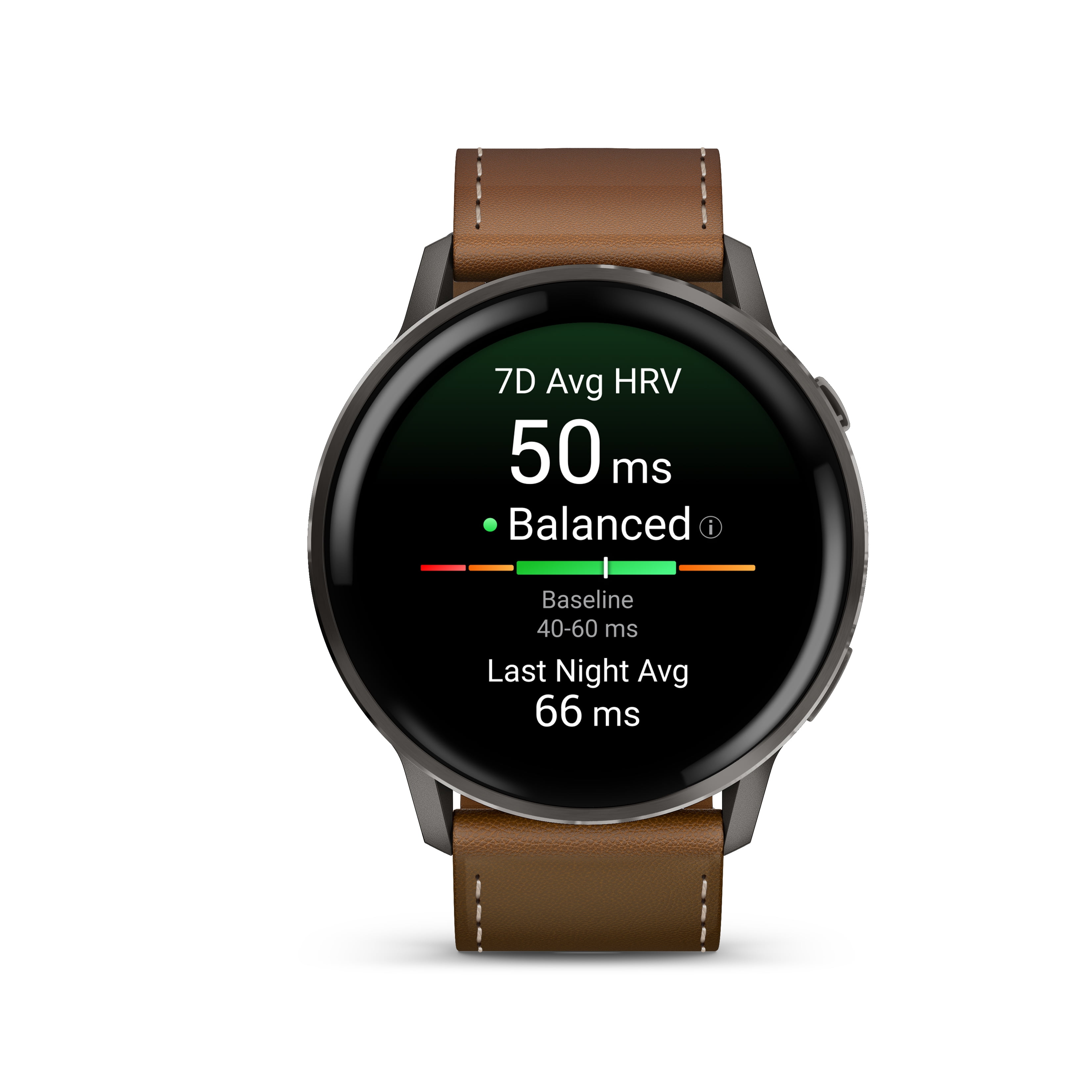 Garmin Venu 4 GPS Smartwatch - 45mm Slate with Black Silicone Band and Brown Leather Band