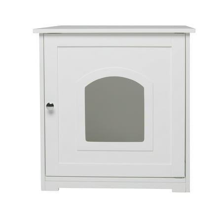 UPC: 0812482023329 | zoovilla Kitty Litter Cabinet Indoor Hidden Litter Box Furniture Enclosure  White