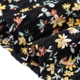 thumbnail image 5 of DARING DIVA Women's Plus Tops Floral Crew Neck Pleated Front Blouse 1X Black, 5 of 6