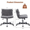 thumbnail image 2 of Chaise Croisée de 25,5 Pouces de Large avec Roulettes, Chaise de Bureau Pivotante Moderne avec Rotation à 360 Degrés, Hauteur Réglable, Capacité de 300 Lb, pour Ordinateur, Bureau à Domicile, Étude, 2 of 8