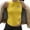 Yellow, variant on Summer Womens Plus Size Tank Tops Solid-color Irregular Pleated Waist-cinching Heart-shaped Hollowed-out Round-neck Upper Garment Padded Tank Tops S-L