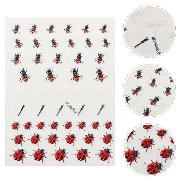 GAXIRE 3D Nail Stickers Full Cover Nail Art Decoration in Assorted Colors for Use