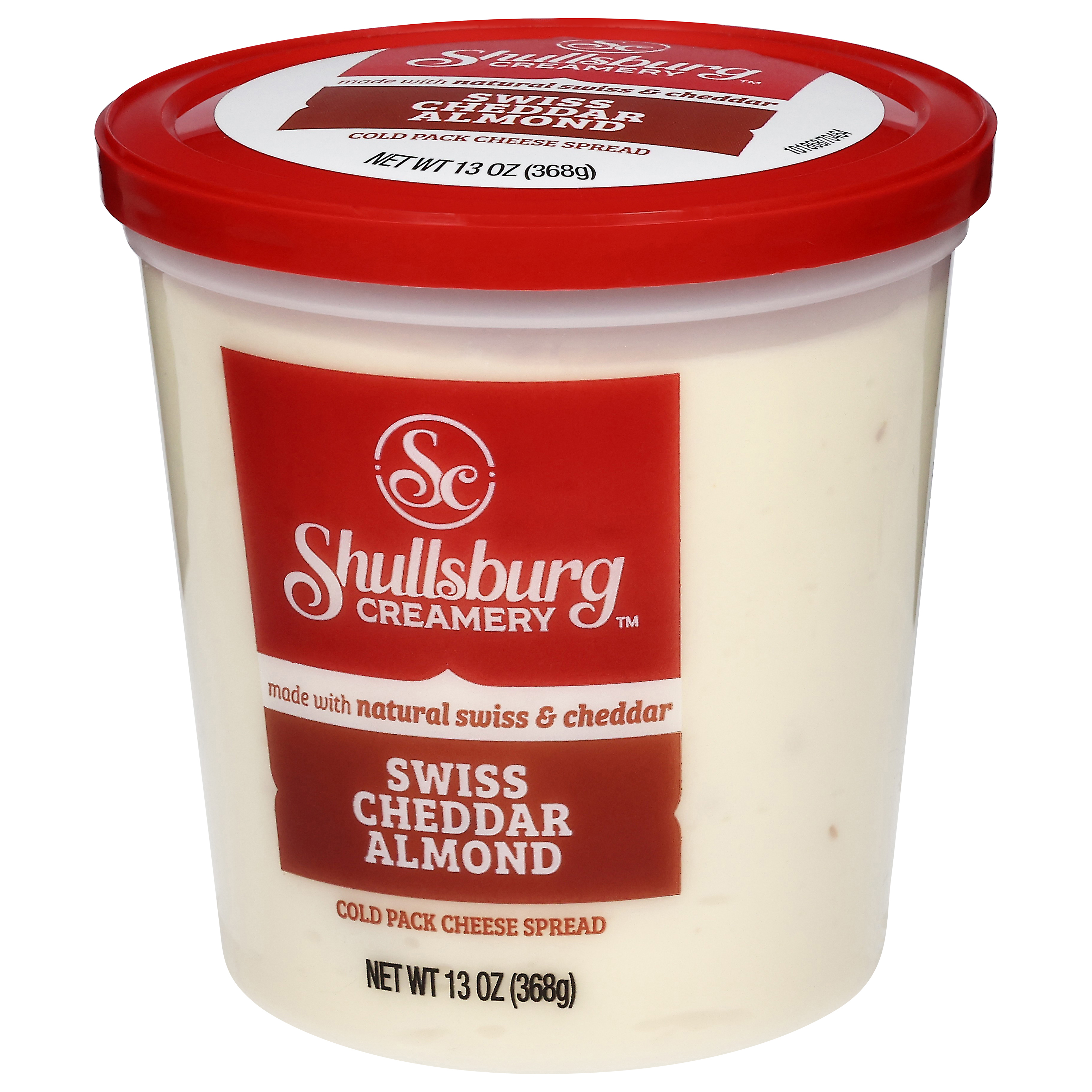 Shullsburg Creamery Swiss Almond Spreadable Cheese Spread, 13 oz, Tub, Refrigerated