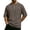 Brown, variant on Men's Waffle Knit Henley T-Shirt Short Sleeve Raglan Sleeve Casual Pocket Tee