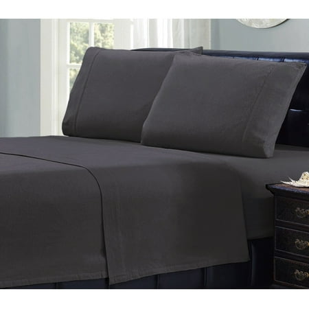 Mellanni 100 Cotton 4 Piece Flannel Sheets Set Deep Pocket Warm Mellanni 100 Cotton 4 Piece Flannel Sheets Set Deep Pocket Warm Super Soft Breathable Bedding Queen Gray