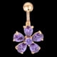 thumbnail image 2 of Piercing para el cuerpo de acero inoxidable con forma de mancuerna, anillo Floral para ombligo y vientre, joyería #02, 2 of 3