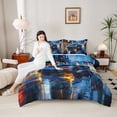 thumbnail image 4 of Castle Fairy Boys Blue Racing Car Queen Comforter Set,Extreme Sport Bedding Comforter Set, 4 of 8