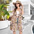 thumbnail image 5 of Beach Vacation Clothes Kimono Cardigan Loose Swimsuit Cover Up for Women Avocado Fruits S, 5 of 6