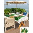 thumbnail image 4 of Outdoor Tablecloth with Umbrella Hole and Zipper, Green Christmas Tree Rectangle Table Cloth 60x84 Inch Waterproof Tablecloth, Golden Xmas Tree Winter Snowflake Picnic Table Cover for Patio Camping, 4 of 7