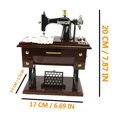 thumbnail image 3 of Vintage Music Box Mini Sewing Machine Style Mechanical Birthday Gift Table Decor, 3 of 4