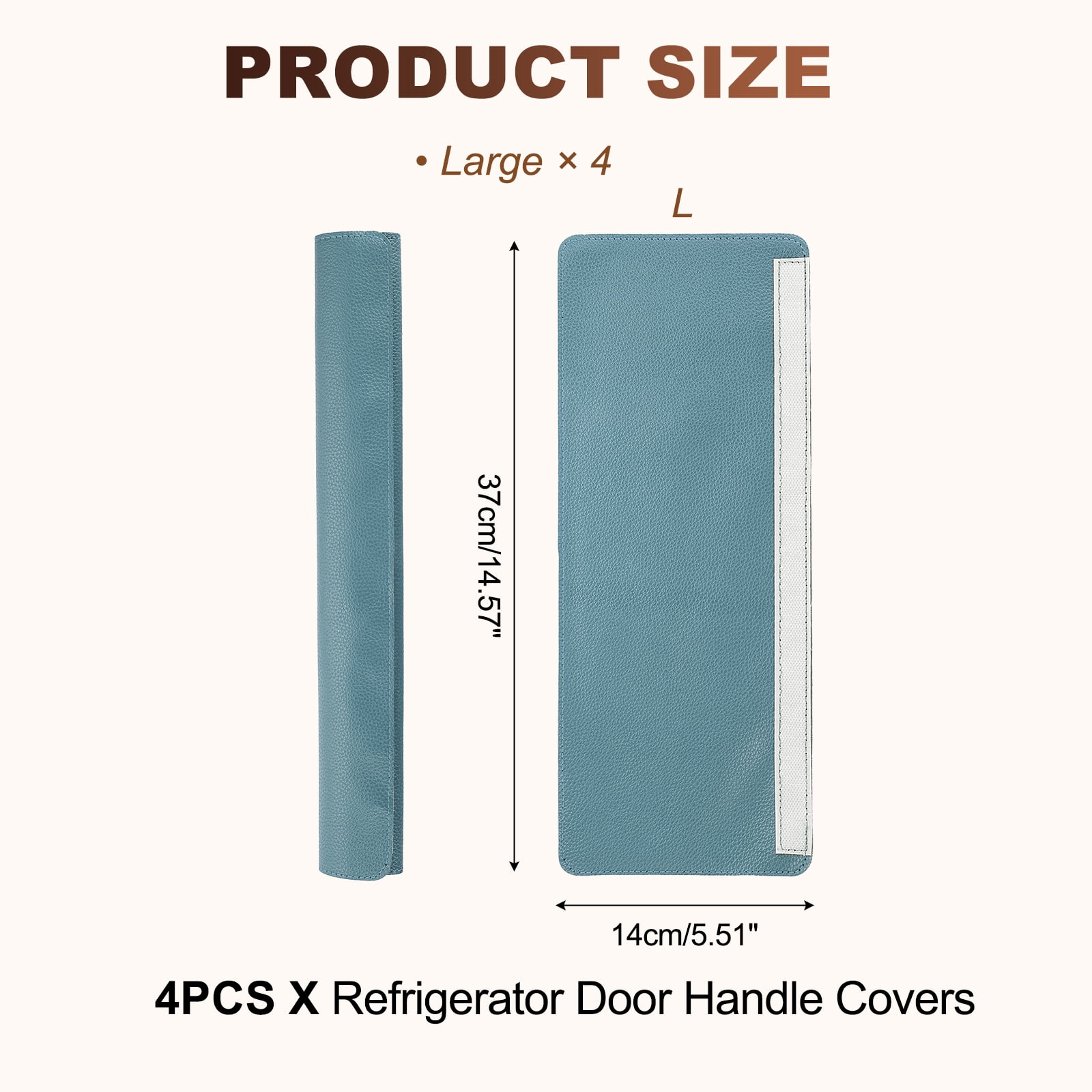 Uxcell 4Pcs Refrigerator Door Handle Covers, PU Leather Kitchen Appliance Handle Protector, Anti-Static Fridge Handle Cover Keep Your Microwave Oven Dishwasher Clean, Denim Blue