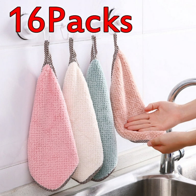 24 Pack Coral Velvet Kitchen Dishcloths Soft Reusable Dish Towels