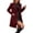 Wine, variant on UDAUDU Women's Winter Wool Blend Mid-Long Coat Notch Collar Double Breasted Pea Coat Trench Elegant Jacket Outwear XL