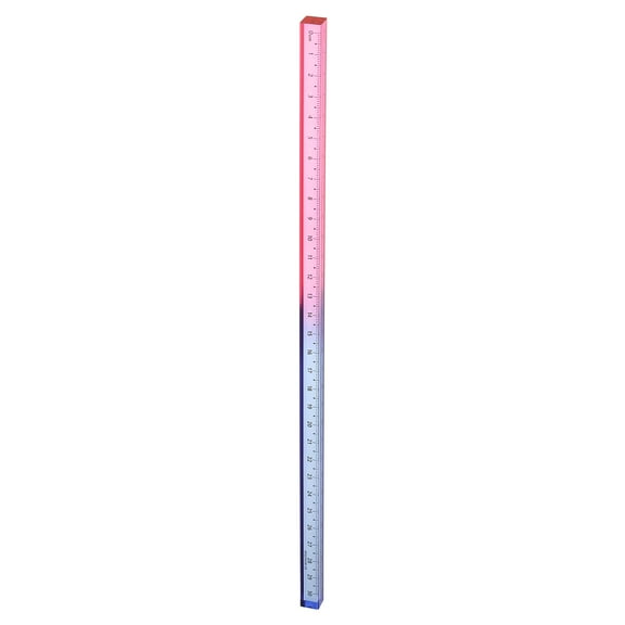 Uxcell Acrylic Clear Straight Rulers 30cm Metric Transparent Gradient Three-Dimensional Plastic Ruler Square Cube Measuring Tool for Classroom Office, Blue-Pink
