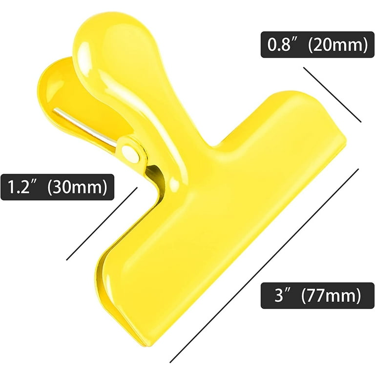 Bag Clips Heavy Duty Stainless Steel Chip Clips, Food Bags Clamp Great for  Kitchen Office to Seal Coffee Bags, Paper Sheets - Pack of 8?Yellow? 