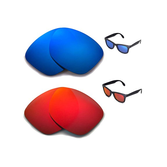 Walleva Polarized Ice Blue   Fire Red Lenses For Ray-Ban RB2140 50mm Sunglasses