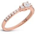 thumbnail image 3 of SuperJeweler Three Diamond Plus Promise Ring In Rose Gold For Women, 3 of 8
