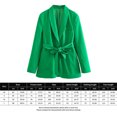 thumbnail image 2 of Blusa Conjunto de chaqueta de 2 piezas para mujer, cuello en V profundo, chaqueta informal, pantalones, traje de trabajo de talle alto Ygjytge Verde T L para Mujer, 2 of 5