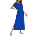 thumbnail image 2 of Avidlove Women Long Nightgown Full Length Sleep Shirt Sleepwear Short Sleeve Loungewear with Pockets, 2 of 7