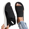 thumbnail image 4 of BADHUB Women's Wedge Sandals Breathable Mesh Knit Open Toe Sandals Lightweight Comfortable Summer Casual Walking Shoes Black 41, 4 of 6