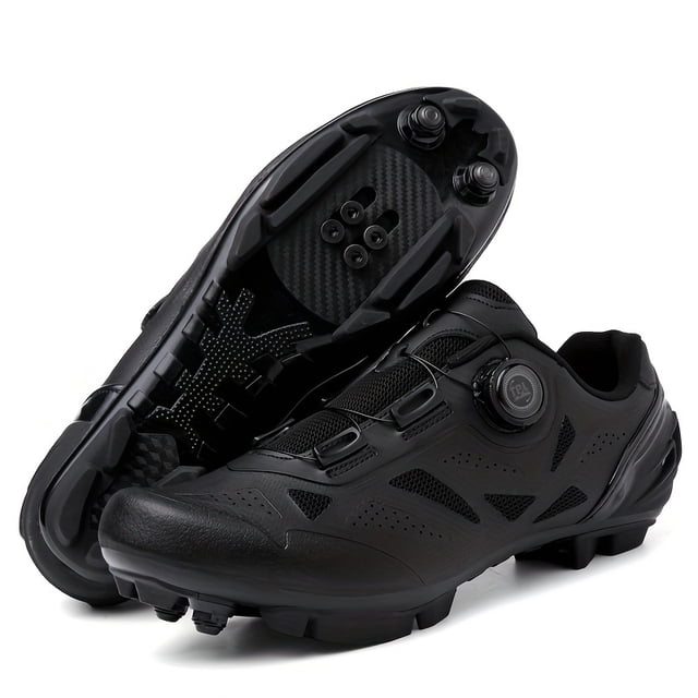 PENGX Men‘s Professional MTB Cycling Shoes - Breathable Comfort Non-Washable Solid Color Innovative Closure PU Upper Fabric Inner TPU Sole EVA Insole - Perfect for Daily Training a