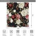 thumbnail image 5 of Black Floral Shower Curtain Flowers Rose Girl Watercolor Rustic Retro Leaves Blossom Peony Woman Waterproof Fabric Bathroom Home Decor Set 12 Pack Plastic Hooks 72Wx72H Inch WW-KRGG, 5 of 6