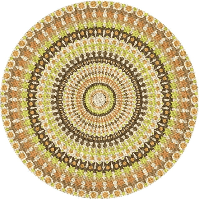 Ahgly Company Tapis d'Intérieur Lavable en Machine Carré Transitionnel Brun Cannelle, 3 Pieds Carré