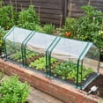 thumbnail image 3 of Ktaxon 9x3x3ft Mini Greenhouse, Portable Plant Tunnel with Zippered Doors & UV Protected PVC Cover, 3 of 9
