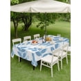 thumbnail image 4 of Outdoor Tablecloth with Umbrella Hole for Patio/Picnic/Party/Camping, Lake Blue Leaves Waterproof Table Cloth Rectangle Table Cover Washable, Summer Farmhouse Botanical Boho Branch (60"x 84"), 4 of 9
