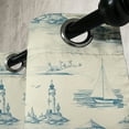 thumbnail image 3 of Ambesonne Lighthouse Grommet Curtain, Summertime Lines Print, 50" x 108", Dark Blue Beige, 3 of 6
