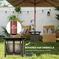 thumbnail image 4 of Outsunny Rattan Wicker Table Dining Side Table With Umbrella Hole Grey, 4 of 10