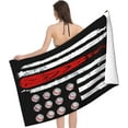 thumbnail image 3 of Baseball American Flag Microfiber Beach Towels Oversized Soft Beach Blanket Absorbent Quick Dry Bath Towels Pool Towels Travel Beach Towels for Kids Adults, 3 of 16