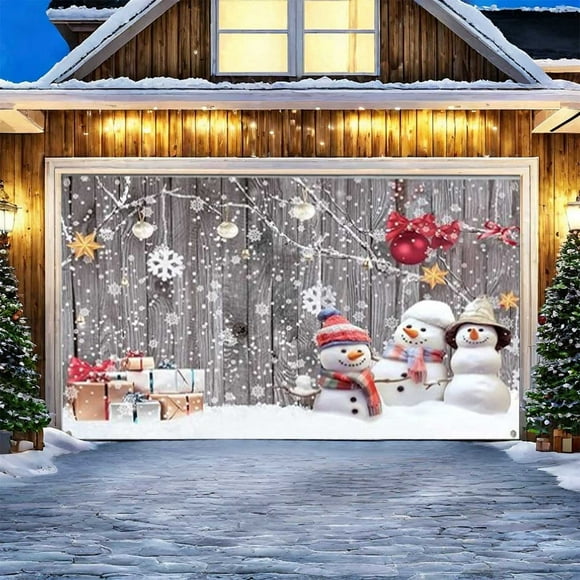 Outdoor Christmas Decorations,Christmas Garage Door Decoration Christmas Garage Door Cover Large Merry Christmas Garage Door Mural Hanging Christmas for Outdoor Holiday Party Style