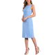 thumbnail image 4 of Vestido sin mangas de cuello barco texturizado Inspire Chic para mujer, vestido de oficina casual, talla M, azul claro, 4 of 6