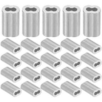 MUSEYA Steel Cable Clamp 100Pcs 8Shaped Aluminum Sleeve for Connecting and Fixing Wire Ropes Silver