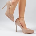 thumbnail image 5 of Xfvqtps Womens Pumps Classic Pointed Toe Patent Leather Heels Dress Stilettos for Wedding Party Office Wear Slender Heel, 5 of 9