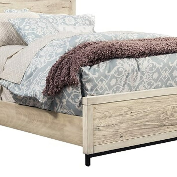 Transitional California King Bed With, Distressed White King Bed Frame