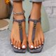 thumbnail image 4 of MKLEKYY Sandalias Elegantes para Mujer, Ideales para Salidas Informales, Días de Playa, Eventos Escolares y Fiestas, de Verano, Planas, de Gamuza, Transpirables., 4 of 4