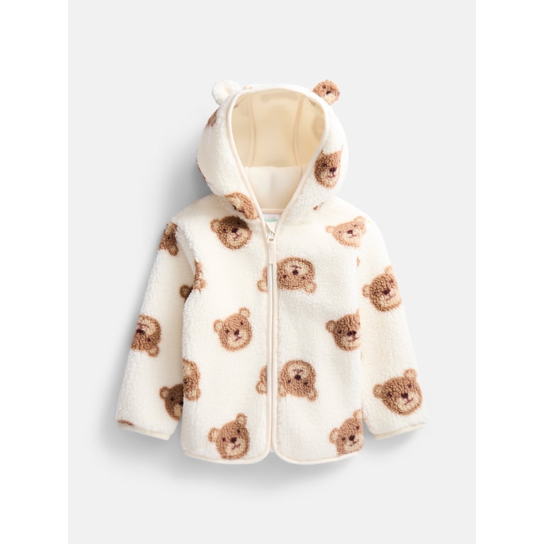 Wonder Nation Baby & Toddler Teddy Fleece Jacket with Hood photo 1
