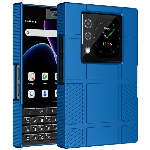 Nakedcellphone Slim Series for Unihertz Titan 2 Phone Case, Textured Hard Shell Protector Cover [Anti-Fingerprint, Grid Texture] - Cobalt Blue