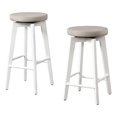 thumbnail image 6 of LuXeo Serena 29" Barstool White Legs with Beige Fabric Upholstered Seat (Set of 2), 6 of 12