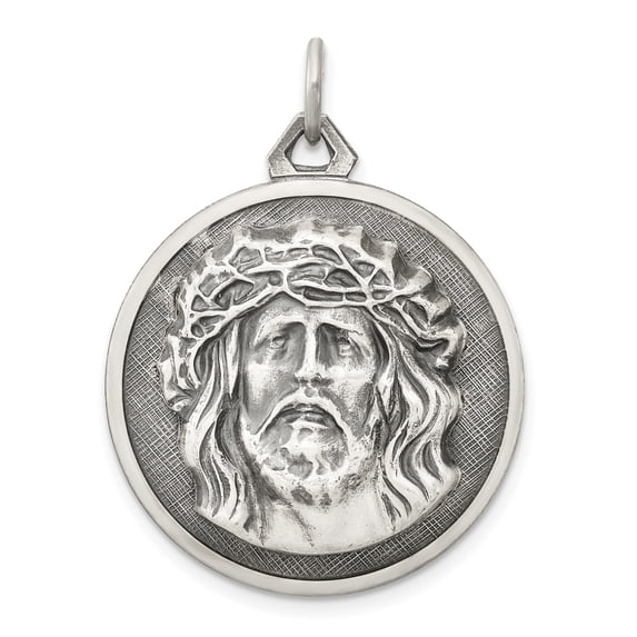 Beautiful Sterling Silver Antiqued Ecce Homo Medal