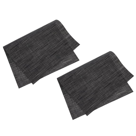 RENACLIPY 2Pcs Black Decorative PVC Placemats Heat Resistant Table Mats for Dining Table