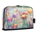 thumbnail image 2 of Standing Pencil Case with Base Large Capacity Stationery Pouch Pen Bag with Zipper for Women Men Colorful Tulips, 2 of 7