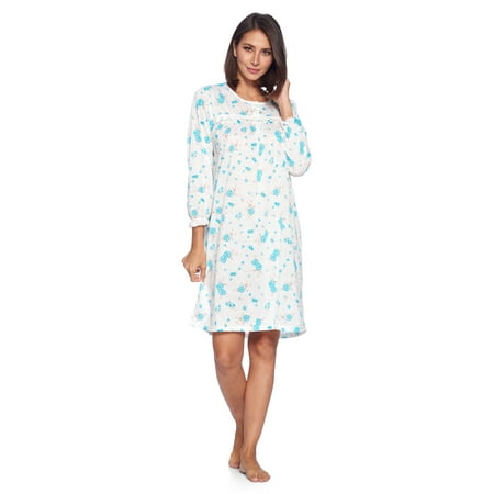 

Casual Nights Women s Pointelle Long Sleeve Nightgown