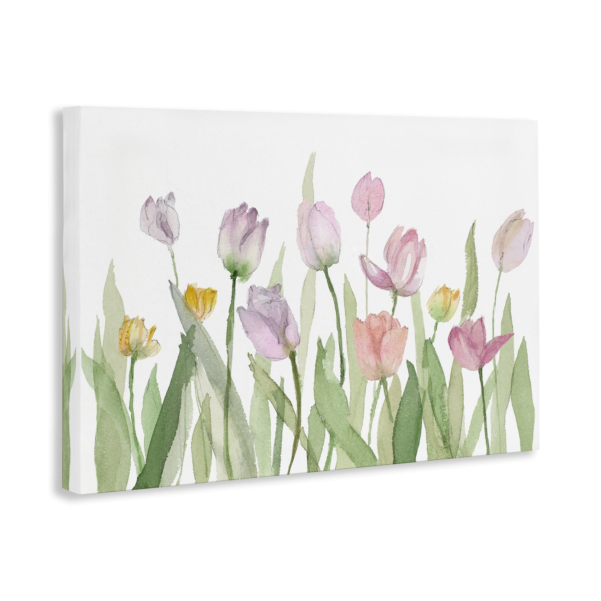 Stupell Industries Soft Pastel Tulips Plants & Flowers Painting Wrapped Canvas Art Print Wall Art, 36 x 24